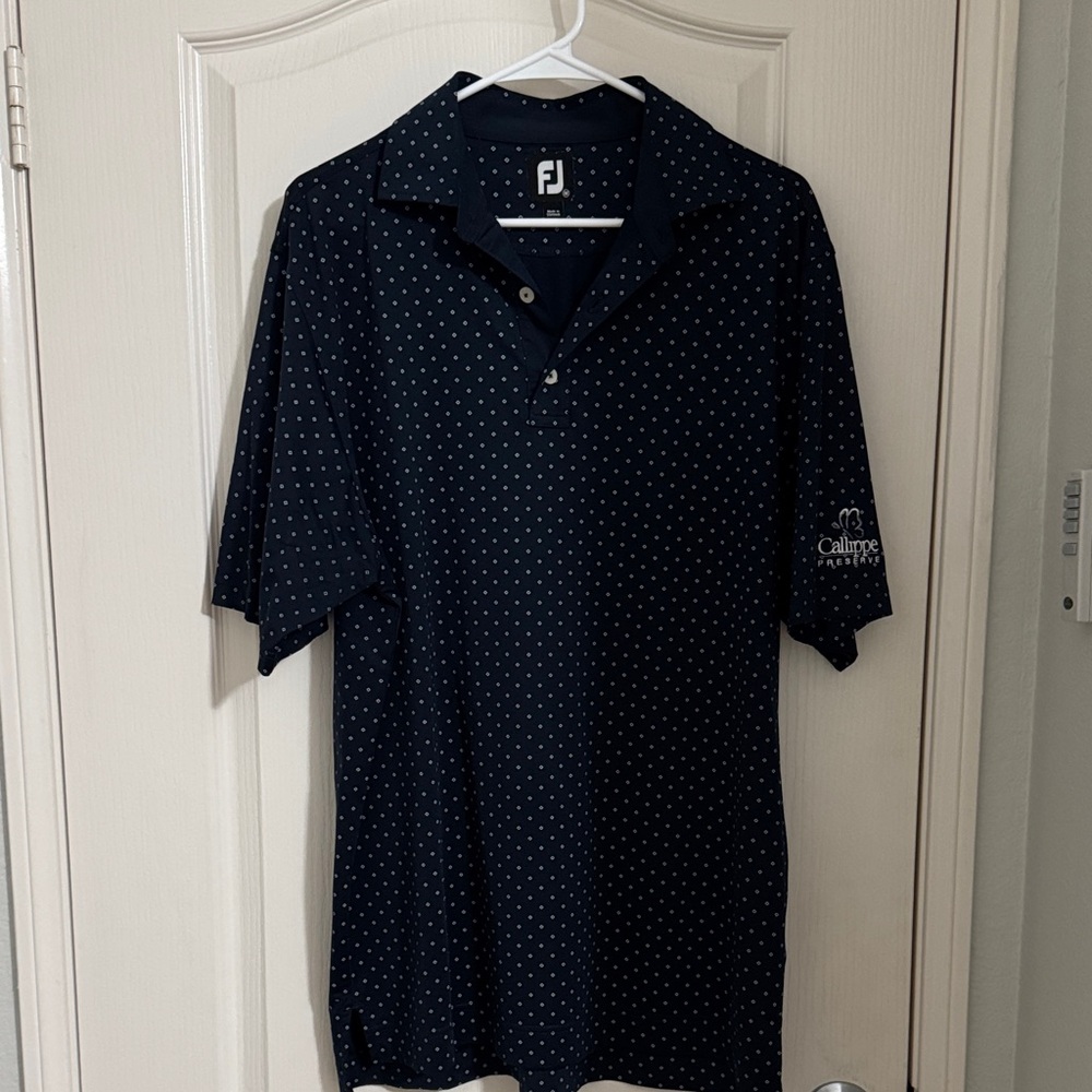 FootJoy Men's Navy Polka Dot Polo